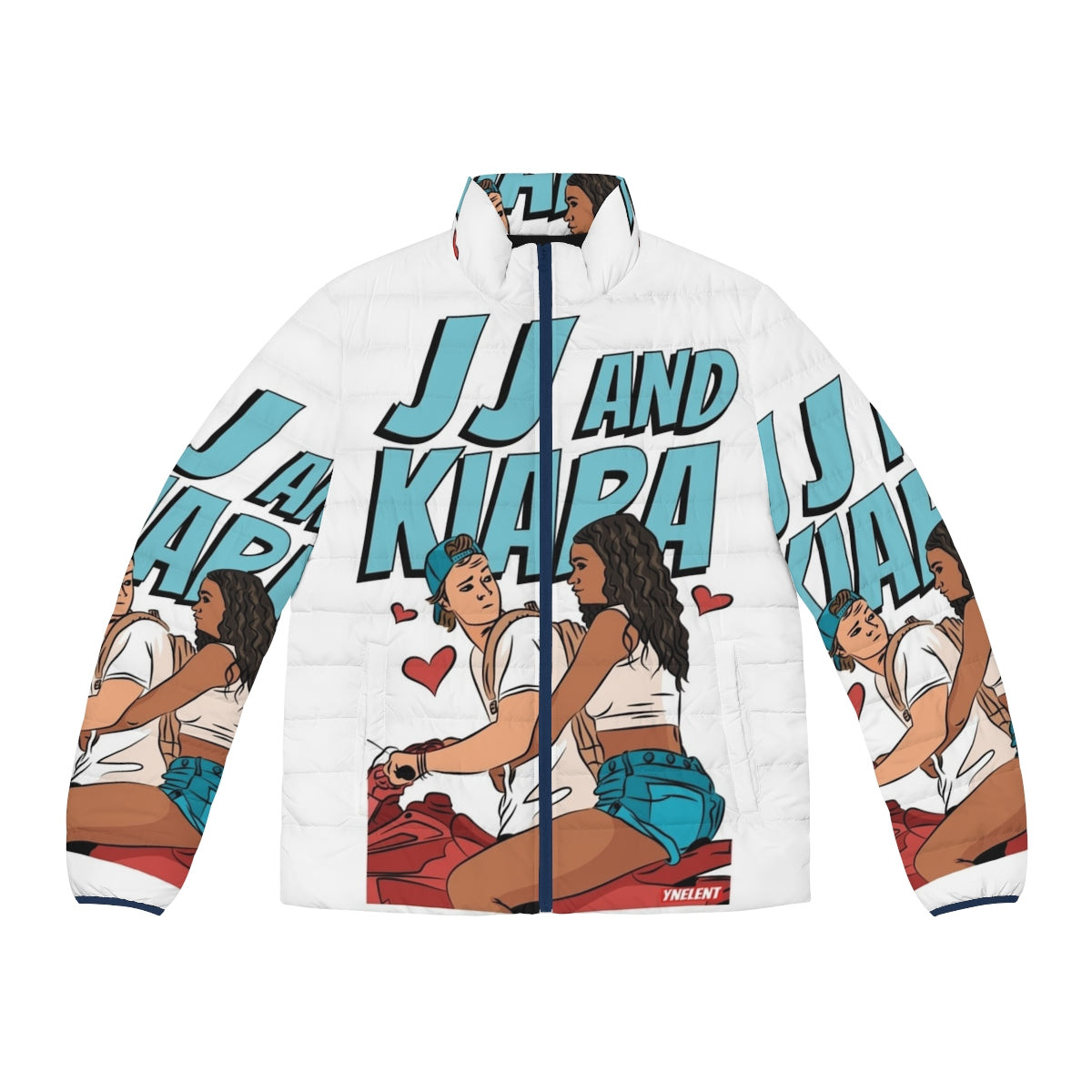 Outer Banks inspired puffer jacket with JJ and Kiara design